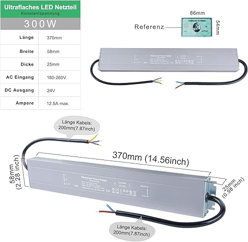 REYLAX LED Trafo 24V Wasserdicht 150W 6,25A LED Treiber Gleichstrom Netzteil IP67 Trafo 230V auf 24V LED Driver Konstantspannung Transformator Niedervolt Schaltnetzteil für Außen LED Streifen Lampen - Cheap-Us