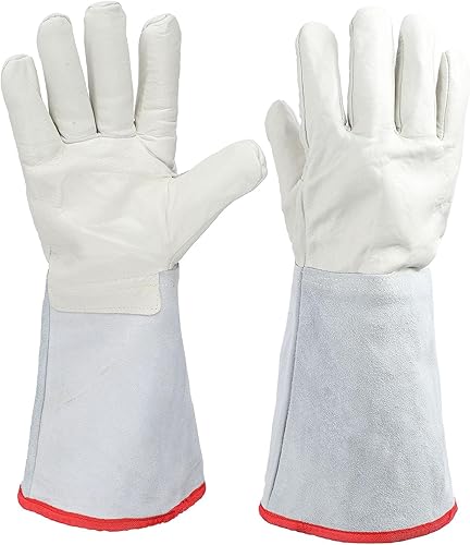 Tiefkühlhandschuhe, Flüssigstickstoff-Schutzhandschuhe Feste Cryo-Handschuhe Trockeneis-Handschuhe Schutzhandschuhe Kühllager-Sicherheitsgefrorene Handschuhe für Flüssigstickstoff-Trockeneis, 40cm - Cheap-Us