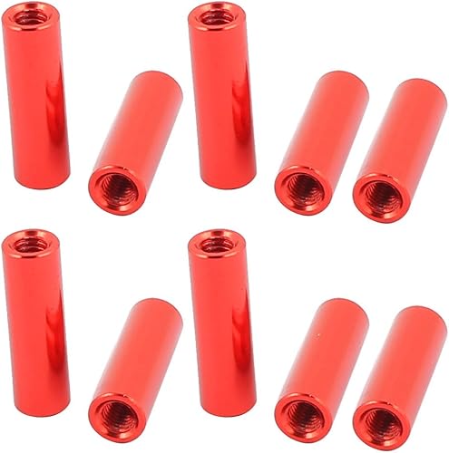 sourcing map 10Stk. M3 x 16mm Aluminiumsäulenlegierung Abstandshalter Bolzenbefestigung Rot - Cheap-Us