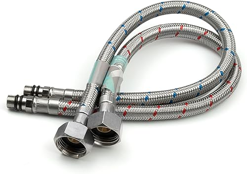 Xcel Home Schlauch für Waschtischgarnitur/Küche, lang, flexible Rohre, M10 x 1/2 BSP-Gewinde, 400 mm, 2 Stück - Cheap-Us