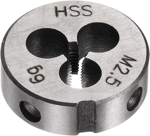 QUARKZMAN Runde Schneideisen, metrisches M2.5 x 0.45 Gewinde (Rechtsgewinde), Hochgeschwindigkeitsstahl (HSS) Schneideisen Reparaturwerkzeug - Cheap-Us