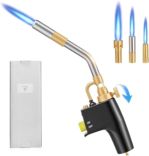 Trsaow MAPP Propan-Fackel mit 3 Düsen, für Hartschweißen und Grillen, Schwerlast-Gasbrenner CGA600 MAP/Propan, Gasflaschen nicht enthalten - Cheap-Us