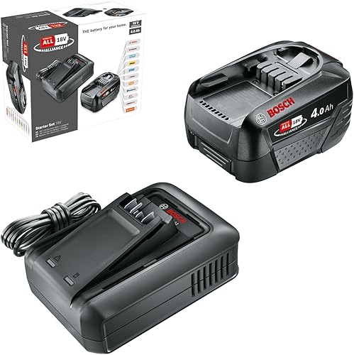 Bosch Akku und Schnellladegerät Starter Set 18V (1x 4,0Ah Li-Ionen-Akku; 1x Schnellladegerät; POWER FOR ALL 18V Alliance) - Cheap-Us