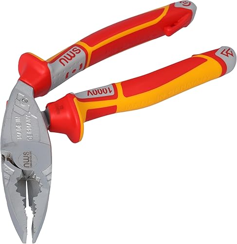 NWS Ergonomische Kraft-Kombinationszange ErgoCombi VDE 200 mm | Für Halte-, Greif-, Biege- und Schneidarbeiten | Zum Schneiden von harten und weichen Drähten | Art. Nr. 1096-49-200 - Cheap-Us