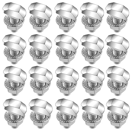Hammerkopfschrauben M6 x16, 20 Stück Stockschrauben, Edelstahl Flanschmuttern, Hammerkopfschraube mit Sperrzahnmuttern für PV Solar Montageschienen Gewächshaus Photovoltaik - Cheap-Us