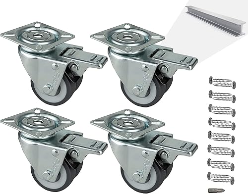 HRB Rollen mit Bremse 50 mm rasengeeignete Strandkorbrollen mit Bremse Tragkraft 400 kg nutzbar als Rollen für Möbel, Palettenmöbel oder als Transportrolle, hochwertige Industrierolle - Cheap-Us