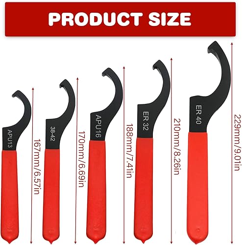 6 Stück Gelenk C Hakenschlüssel, Gewinde C-FöRmiger SchlüSsel mit rutschfestem Griff Stoß Spanner SchraubenschlüSsel Satz Verstellbare SchraubenschlüSsel Einstellung Werkzeug - Cheap-Us