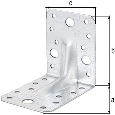 Alberts 330521 Schwerlast-Winkelverbinder mit Sicke | sendzimirverzinkt | 105 x 105 x 90 mm | 12er Set - Cheap-Us