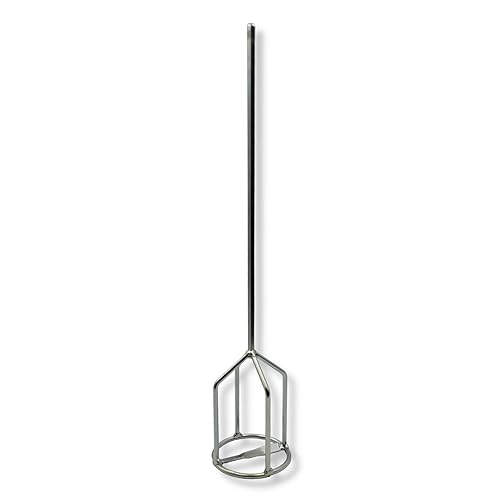 DEWEPRO Korbrührer ø100mm mit Ring und 6-Kant-Aufnahme für Bohrmaschine/Akku-Schrauber - Länge 50cm - Mörtelrührer - Kleberrührer - Mörtelmischer - Rührquirl - Cheap-Us