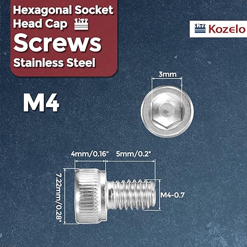 Kozelo 5 Stück Zylinderschrauben mit Innensechskant - [M6-1 x 110mm] 304 Edelstahl Vollgewinde Innensechskantschraube Antrieb für Elektromotor 3D-Druck Lüfter Motorenaustausch, Silber - Cheap-Us