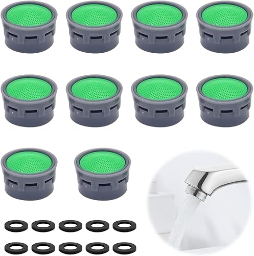 10er-Pack Wasserhahnbelüfter mit 10-teiliger Dichtung, Wasserhahnfilter, Wasserhahnbegrenzer, Badzubehör, Filtereinsätze, Wasserhahn-Ersatzteile, gelten für Bad, Küche - Cheap-Us