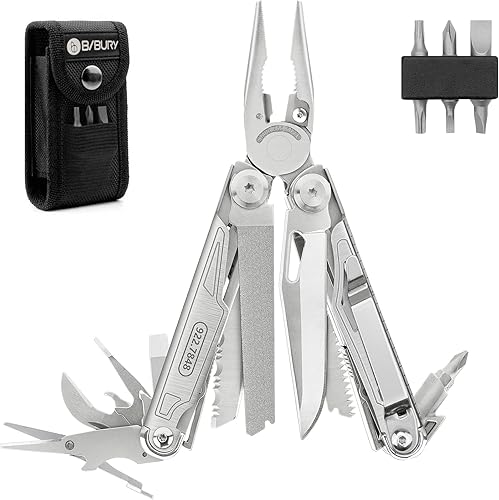 BIBURY Multifunktionale Zange mit Flaschenöffner, Faltbares Multitools für Mann, Tragbare Multifunktionswerkzeuge mit abschließbaren Klingen, Multi Tool ideal für Draussen Camping, hiking, Reparieren… - Cheap-Us