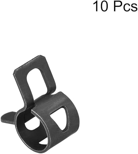 uxcell Stahlbandklemme, 19 mm Innendurchmesser, passend für 19,5–20,2 mm Außendurchmesser, Schlauchfederband, Typ, Kraftstoffleitung, Silikonrohrklemmen, Schwarz, 10 Stück - Cheap-Us