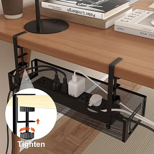 Mecmbj kabelmanagement Schreibtisch, kabelkanal Schreibtisch, kabelwanne Schreibtisch, kein Bohren erforderlich, klemmbarer Schreibtisch kabelkanal, Schreibtisch Organizer für Büro, Heimbüro (weiß) - Cheap-Us