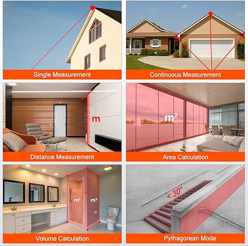 LASELION LT70 Laser-Entfernungsmesser – 70m Reichweite, Hohe Genauigkeit, Mehrere Messmodi, Eingebaute Wasserwaage und Stummschaltungsfunktion - Cheap-Us