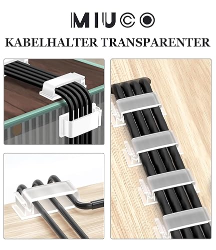 MiuCo Kabelmanagement Schreibtisch Kit mit 50Stk Kabelbinder Klettband+40Stk Kabelklemme/KabelClips+10Stk Kabelhalter Selbstklebende Kabelschellen, Kabel Management Organizer Kit für Schreibtisch - Cheap-Us