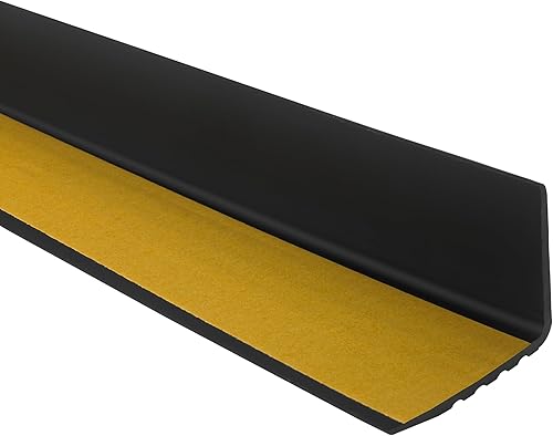 Treppenkantenprofil Selbstklebend PVC Kunststoff Antirutsch-Profil Winkelprofil 55x40mm RD-ON, Schwarz, 200cm - Cheap-Us