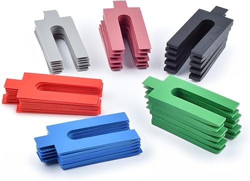 MPEIPILA Trockenbau Abstandhalter, Abstandshalter Kunststoff, Verglasungsklötze U-Form, Unterlegplatten, Unterlegkeile, Abstandhalter für Fenstermontage, Lattungen, Fenster Keile 1-6 mm, 150er-Pckg - Cheap-Us