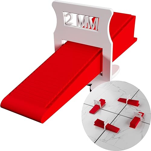 M&N Fliesen Nivelliersystem Set 1mm, 1,5mm, 2mm, 3mm Mega- Auswahl (100x 2mm Laschen, 50x Keile) - Fliesen-Verlegehilfe Werkzeug für Leien & Profi - Fliesenleger Fliesennivellierungssystem Zubehör - Cheap-Us