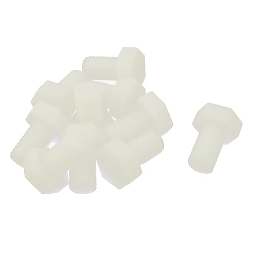 sourcing map 10 Stk. Sechskant M12 x 20mm Nyon Schraubgewinde Schraube Sechskantantrieb de - Cheap-Us