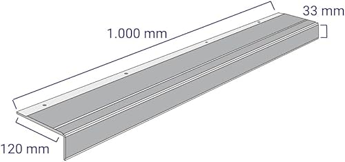 Treppenkantenprofil 'General Line' 120 mm, Antirutschbeschichtung R13, inkl. Schrauben (12 cm x 100 cm, schwarz + gelb) - Cheap-Us