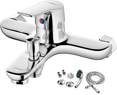 Zilan Badewannenarmatur mit Handbrause (Brauseschlauch) Wannen Armatur Badarmatur Küchenarmatur Badewanne Badezimmerarmatur Wasserhahn Waschbeckenrmatur Einhebelmischer mit Handbrause - Cheap-Us