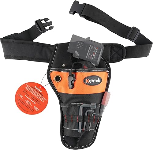Kebtek Handscheren-Hängetasche, robuster Konstruktionswerkzeuggürtel für Elektri-Gartenschere mit Batterietasche, Werkzeugtasche – verstellbar von 84 cm bis 106 cm (schwarz) - Cheap-Us