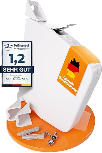 Bellux Gurtwickler Aufputz - Mini Gurtwickler mit Einfädelautomatik - 5 Stück - Für 14mm Rolladengurt - inkl. Abdeckkappen & Montagematerial - Lochabstand 153mm - Weiß (ohne Gurt) - Cheap-Us