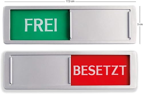 FREI - BESETZT Schild XL - Mit Schieber - Frei Besetzt Schiebeschilder - Klebeschild - 17,5 x 5 x 0,7 cm - Montage: 3M Klebefläche - Schilder mit Schiebefunktion. - Cheap-Us