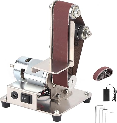 Mini Bandschleifer, Bandschleifmaschine Elektrische Schleifbock Bandschleifmaschine Polierschleifmaschine Kantenschärfer Verstellbarer Poliermaschine 4500-9000R/Min Bandschleifer - Cheap-Us