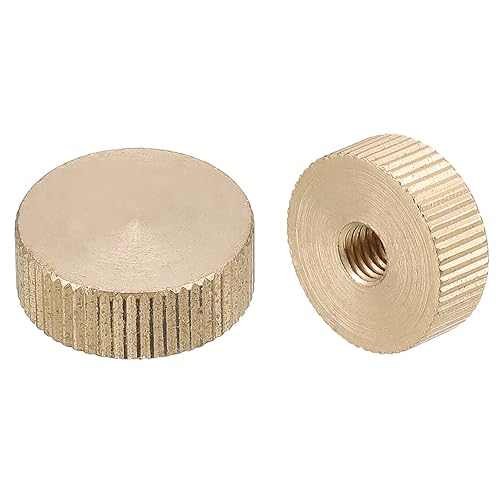 QUARKZMAN Rändelmuttern 2pcs M6 x D20mm x H7mm Messing Rändelmutter Flachkopf Sacklochverriegelung Einstellmuttern für 3D Druckerteile - Cheap-Us