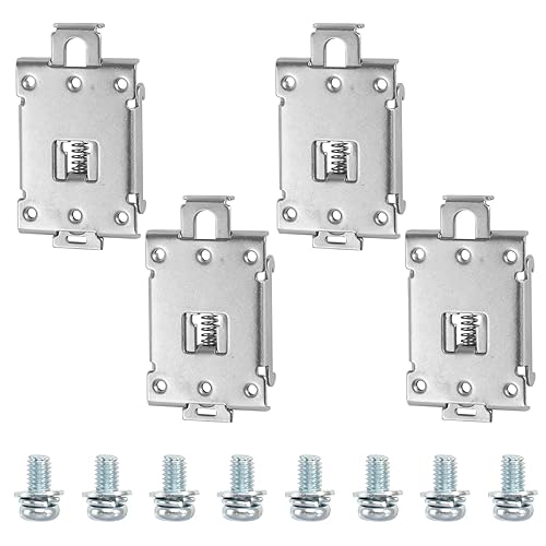 4 Stück Festes Halbleiterrelais Feste Klemmschelle für 35-mm-DIN-Schiene Befestigungswinkel Halbleiterrelais-Adapter Silver - Cheap-Us