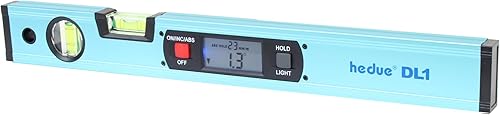 hedue® Digitale Wasserwaage DL1 - Wasserwaage 40 cm mit beleuchtetem LCD-Display, Neigungsmesser digital für Absolut- & Relativmessungen - Cheap-Us