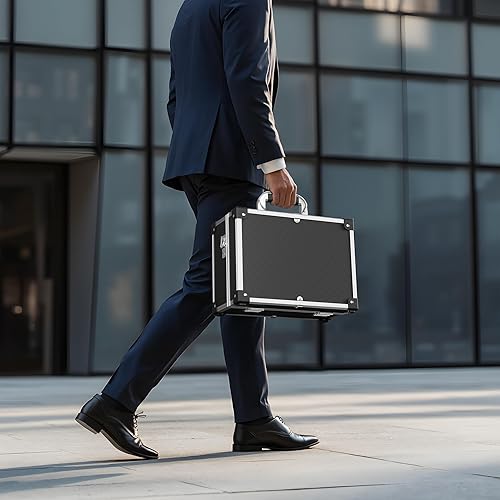 Wiltec Aufbewahrungskoffer 32x23x16cm aus Aluminium, abschließbar, verstärkte Kanten - Cheap-Us