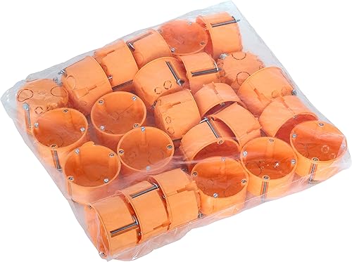 Meister Hohlwanddose Unterputz - 60 mm tief - orange - 10 Stück - Ø 68 mm Fräsloch - Zum Einbau von Schaltern & Steckdosen / Abzweigdose / Schalterdose / Hohlwand-Gerätedose / 7464220 - Cheap-Us
