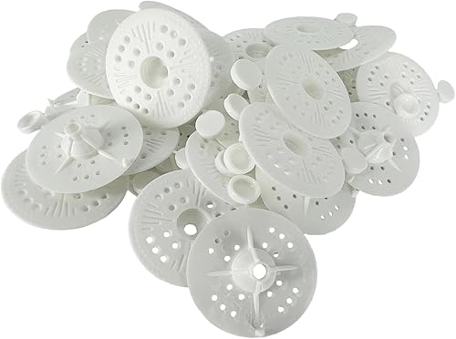 Dämmstoffteller 60mm zur Fixierung und Unterstützung aller Arten von weichen bis mittleren Dämmplatten und Platten, Lastverteilung (100 Stück) - Cheap-Us