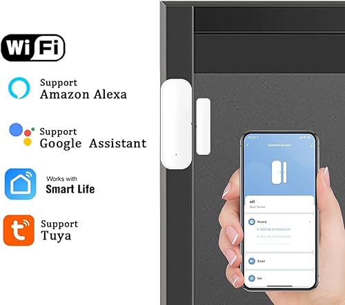 4xZigbee Smart Türsensor, Tür-Fenstersensor – Tuya drahtloser Türfenster Sensor Alarm App Push Benachrichtigungen, kabelloser Fensterkontakt-Sensor für Heimsicherheit und Smart-Home-Automatisierung - Cheap-Us