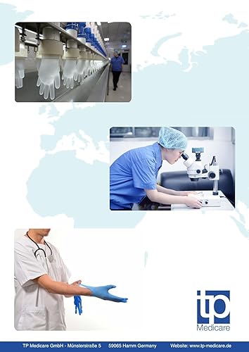 Gedikum 1000 (10x100 Stk) Nitril-Handschuhe, puderfrei, latexfrei, hypoallergen, Lebensmittelhandschuhe, medizinische Einweghandschuh, Gummihandschuhe S, M, L, XL (blau/Schwarz) (Blau, M) - Cheap-Us