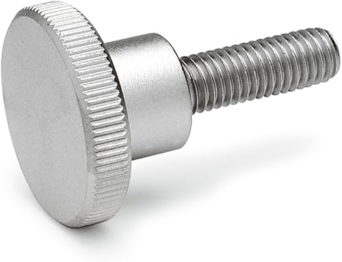 Ganter Normelemente | Hohe Rändelschrauben - DIN 464-M3-10-NI | Gewinde M3 | Gewindelänge: 10mm | Edelstahl NI | 4 Stück - Cheap-Us