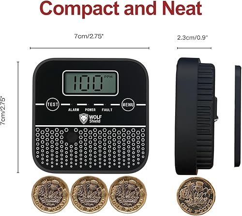 Kohlenmonoxidmelder Kohlenmonoxid-Warnmelder Batterie versiegelt 10 Jahre Lebensdauer WOLF SHIELD Tragbarer Mini CO Melder mit Display Test Stummschalttaste für Haus,Wohnmobil und mehr - Cheap-Us