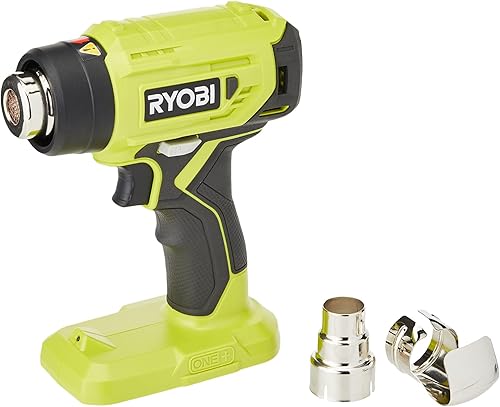 RYOBI 18 V ONE+ Akku-Heißluftgebläse R18HG-0 (Luftstrom 170l/min, Hitzegrad bis 470°, LED-Beleuchtung, mit Zwei Düsen, ohne Akku) - Cheap-Us