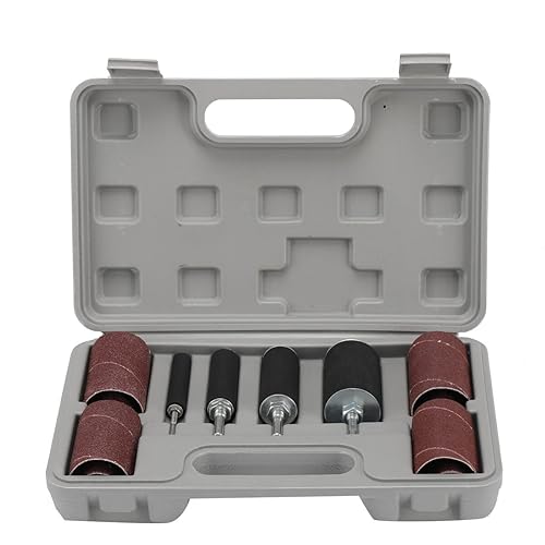 SUDEG 20 Stück Schleifwalzen Schleifhülsen Set, Spindelschleifer Schleifmaschine Schleifhülsen Werkzeugset Schleifhülsen mit Etui, 16 Schleifband & 4 Schleifrolle für Bohrmaschine - Cheap-Us