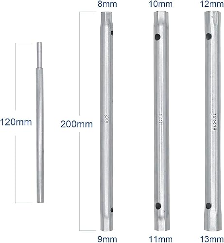 DAKOCS Rohrsteckschlüsselsatz 4-tlg. Metrisch 8x9mm-10x11mm-12x13mm inkl. Drehdorn, mattiert, für Spüle, Wasserhahn Installation und Reparatur - Cheap-Us