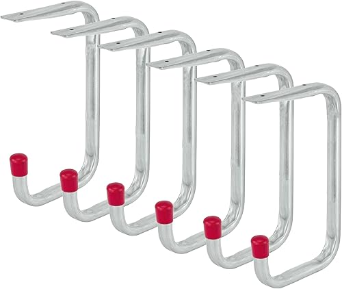 VORMANN Wandhaken Deckenhaken Gerätehaken Garagenhaken Lasthaken Haken | Traglast 10 kg | witterungsbeständig | 6-teiliges Set, Größe: 150 x 88 x 50 x 83 mm - Cheap-Us