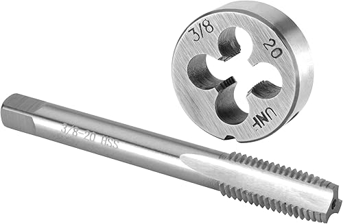 Burkit 3/8 Zoll-20 UN Gewindebohrer und Schneideisen Set Rechtshänder, 3/8 x 20 UN Maschinengewindebohrer und runde Schneideisen - Cheap-Us