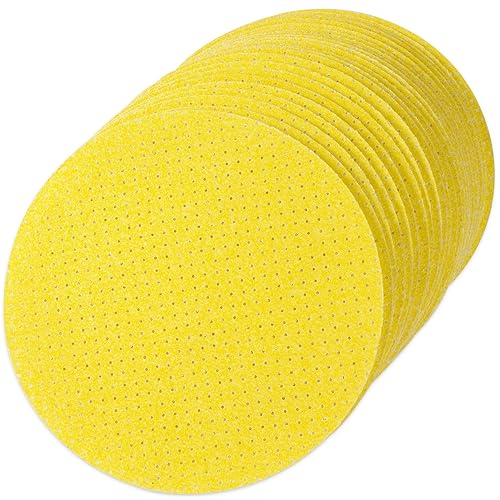 Selead Schleifpapier 225mm Klett Dauerhafte Schleifpads 25 Stück je 5 x Korn 60/80/120/180/220 Schleifscheiben Perforiert Schleifblätter Round f. Trockenbauschleifer Schleifgiraffe Deckenschleifer - Cheap-Us