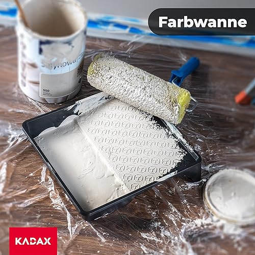 KADAX Farbwanne, Lackierwanne, Farbschale aus Kunststoff, Maler Lackierschale mit handlichem Griff, große Lackschale, leichtes Malerzubehör, Lackwanne, Malerbedarf (3, schwarz) - Cheap-Us