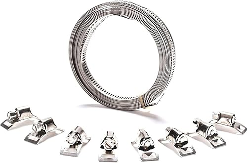 Schlauchschelle Endlos Spannbänder Edelstahl W2 12,7mm 3 Meter mit 6 Schlösser - Cheap-Us