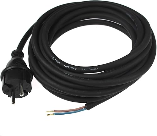 as - Schwabe Bohrmaschinen-Anschlussleitung - 5 m Gummi-Anschlussleitung H05RN-F 2x1,0mm – Konturenstecker mit Leitung – Adapter-Kabel mit Aderendhülsen – Baustellen & Gewerbe – IP44 - Schwarz, 70530 - Cheap-Us