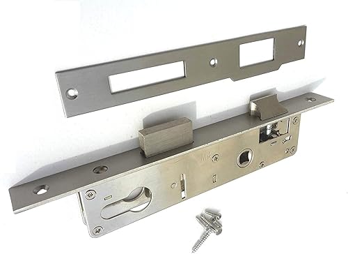 Rohrrahmen-Schloss 85 mm Dornmaß 25 mm Edelstahl Einsteckschloss Türschloss Schloss Schlosseinsatz für Profilzylinder Links/Rechts (Color:stainless steel,Size:40mm) - Cheap-Us